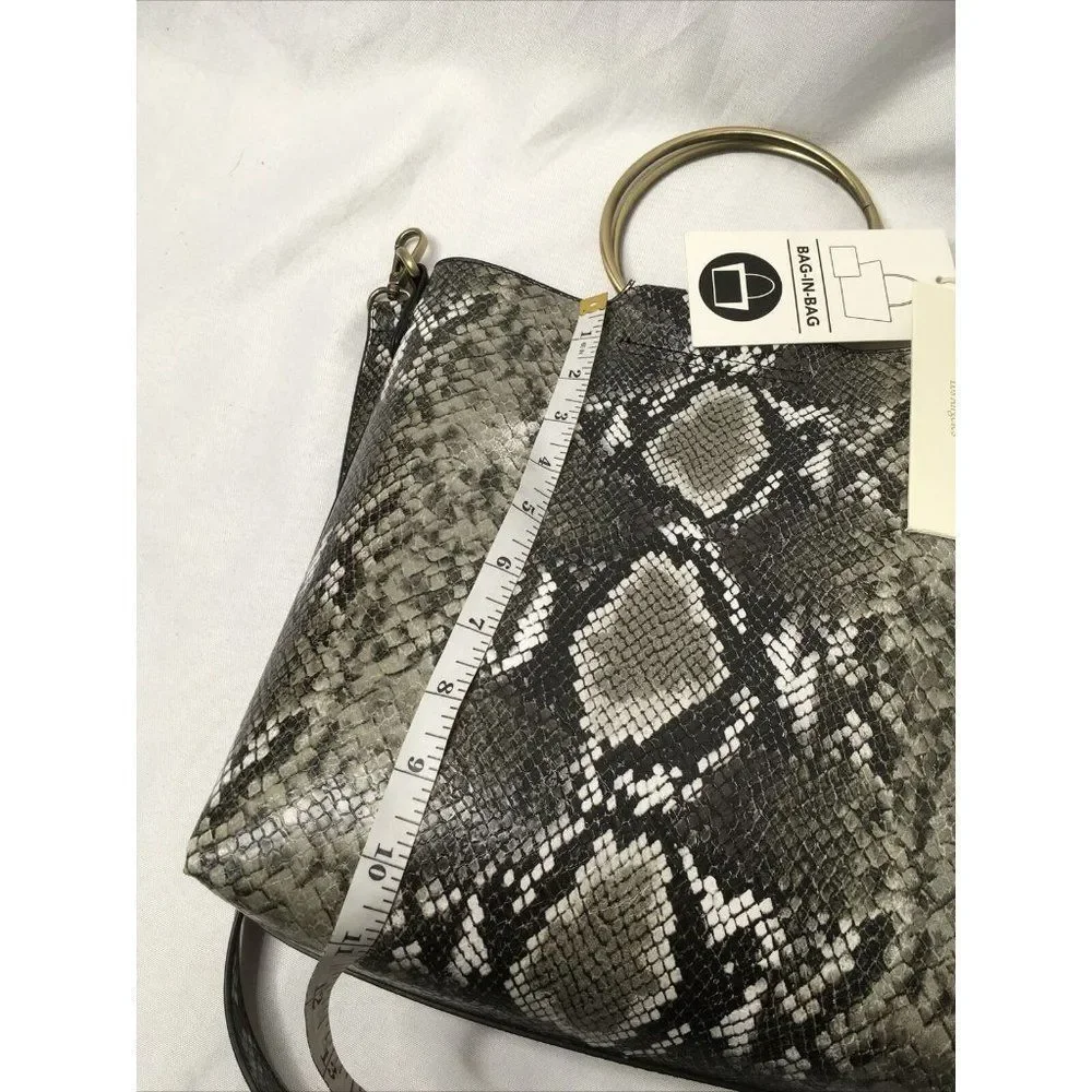 Madison West Los Angeles Bag in a Bag Combo Clutch purse snakeskin faux leather_5
